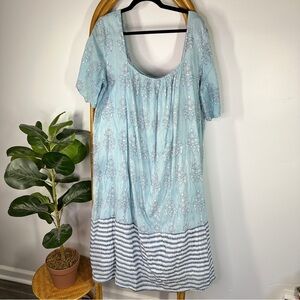 Clara The Label Blue Boho Dress sz 2XL